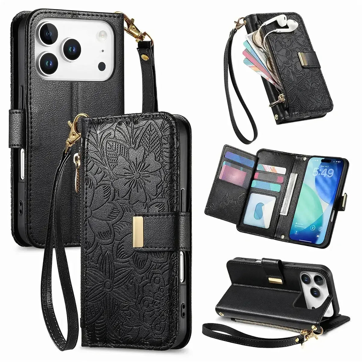 White iPhone Case with Folding Wallet - OK26004