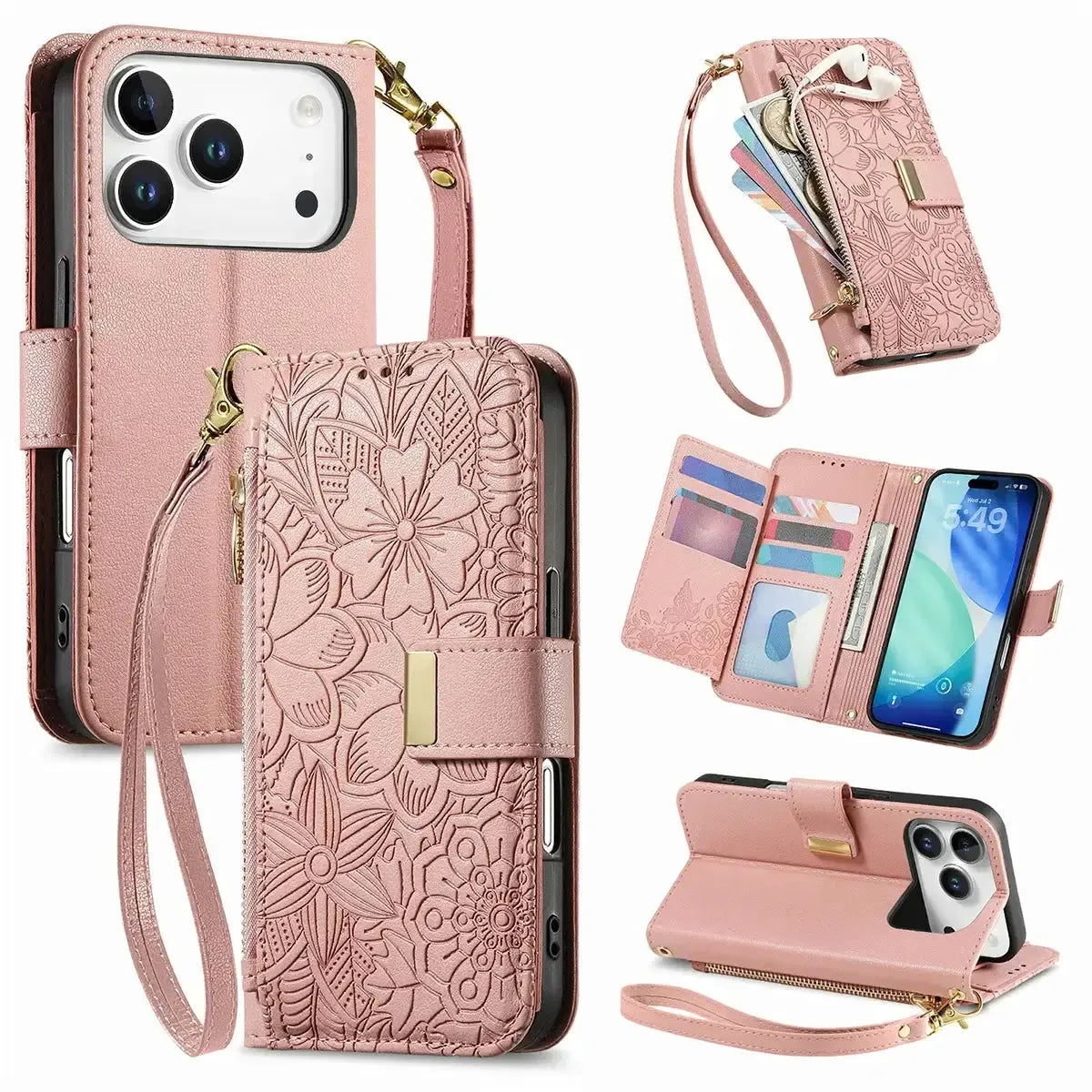 White iPhone Case with Folding Wallet - OK26004