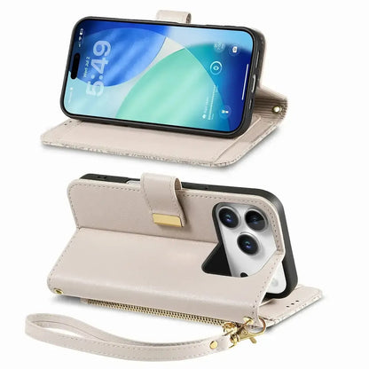 White iPhone Case with Folding Wallet - OK26004
