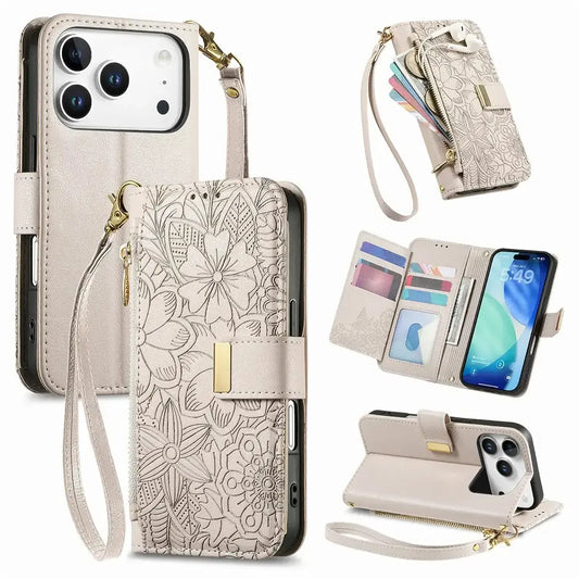 White iPhone Case with Folding Wallet - OK26004