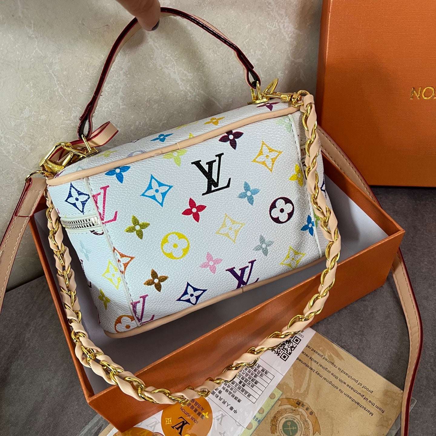 Colorful White Vanity Bag