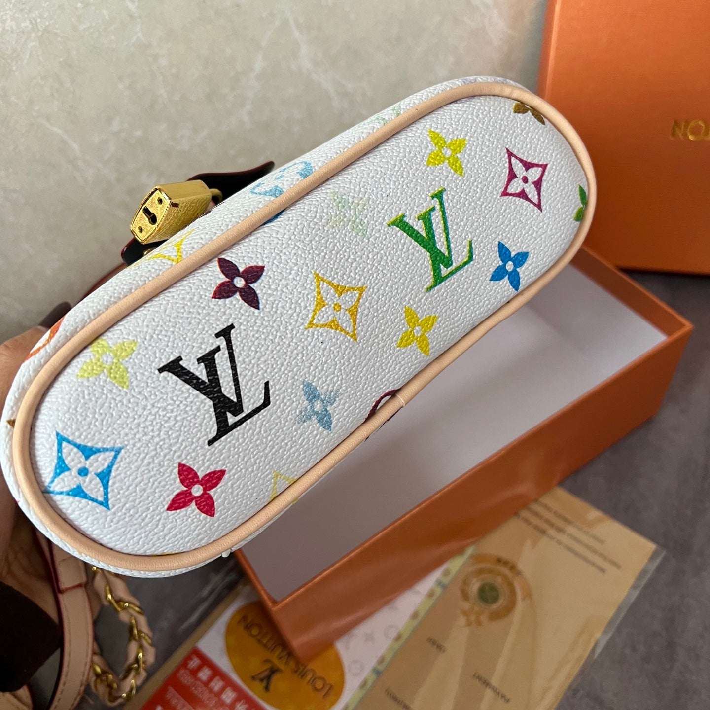 Colorful White Vanity Bag