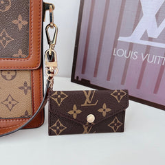 Monogram Leather Keychain Card Holder
