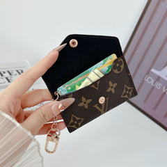 Monogram Leather Keychain Card Holder