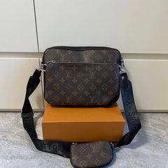 Leather Messenger Crossbody Bag