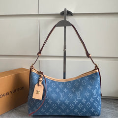 Premium Denim Canvas Hobo Shoulder Bag