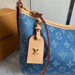 Premium Denim Canvas Hobo Shoulder Bag