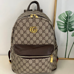 Brown  Canvas Monogram Casual Backpack