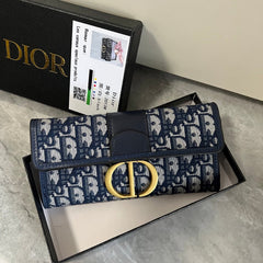 Blue Canvas Clutch Wallet
