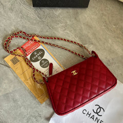 Red Leather Shoulder Bag