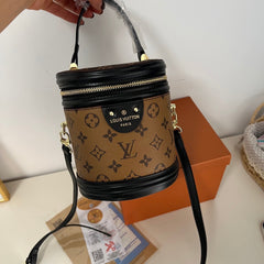 Structured Leather Bucket Bag