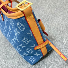 Blue Canvas Shoulder Bag