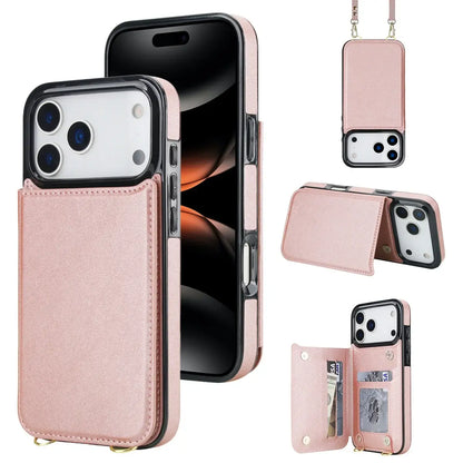 Black iPhone Case with Wallet and Lanyard - OK26009